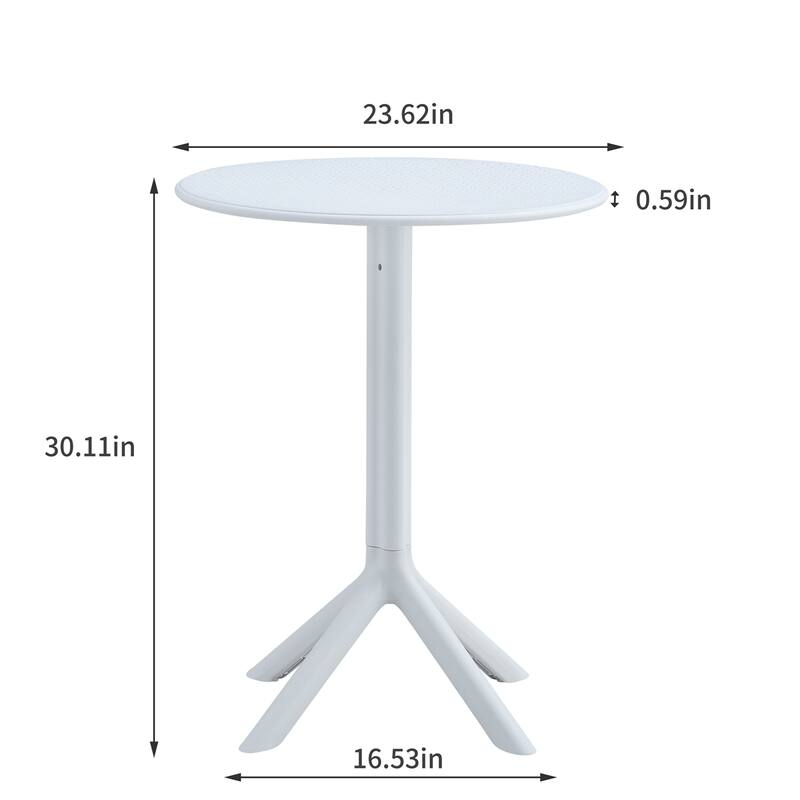3 Piece Plastic Arm Chair Bistro with two Chairs and a Table