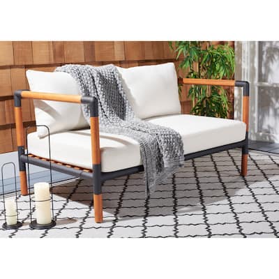 SAFAVIEH Couture Vinie Patio Sofa - 61 In W x 33 In D x 26 In H - 61W x 33D x 26H