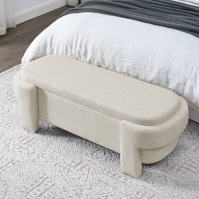 Fabric Upholstered Bench with Large Storage Space for the Living Room, Entryway and Bedroom
