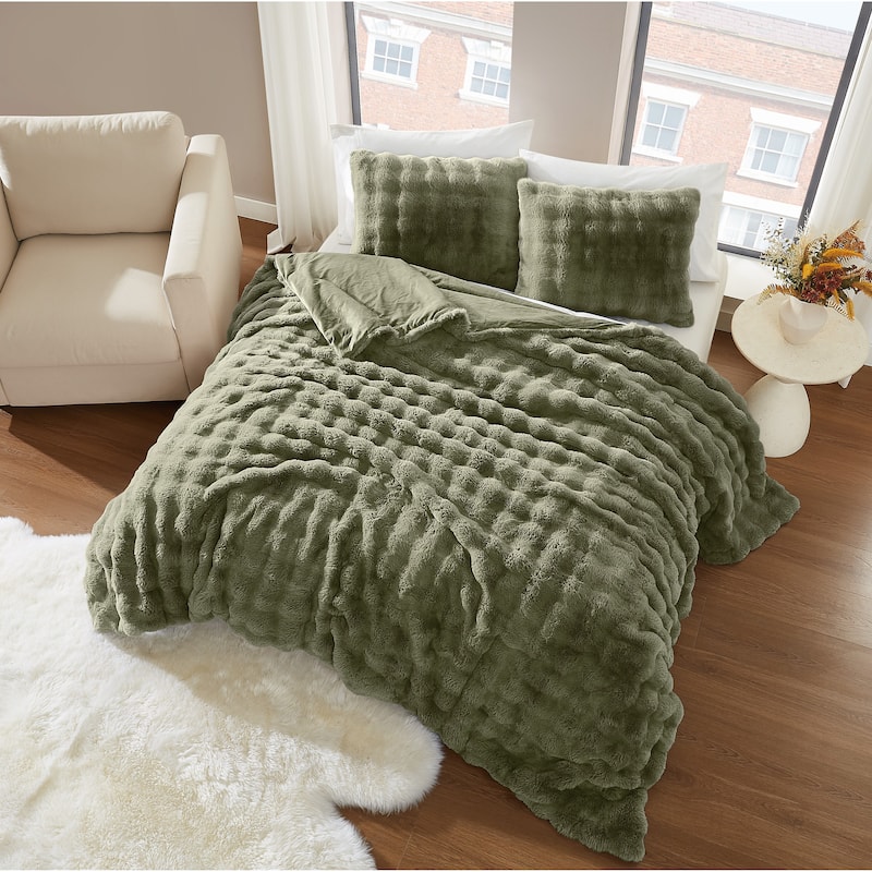 Brooklyn Loom Bubble Faux Fur 3 Piece Comforter Set