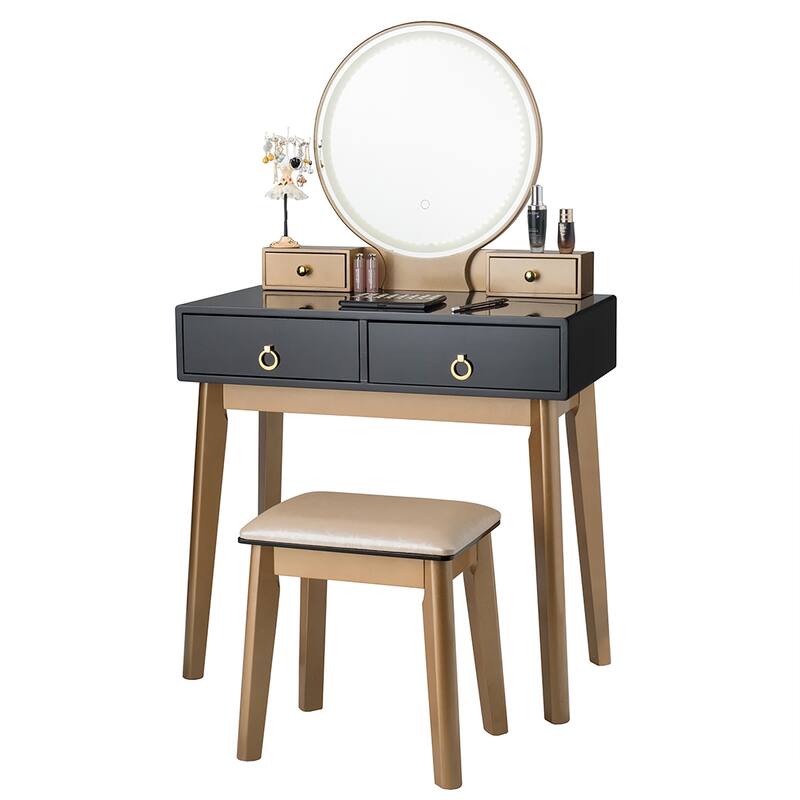 Costway Vanity Makeup Table Touch Screen 3 Lighting Modes Dressing - See Details