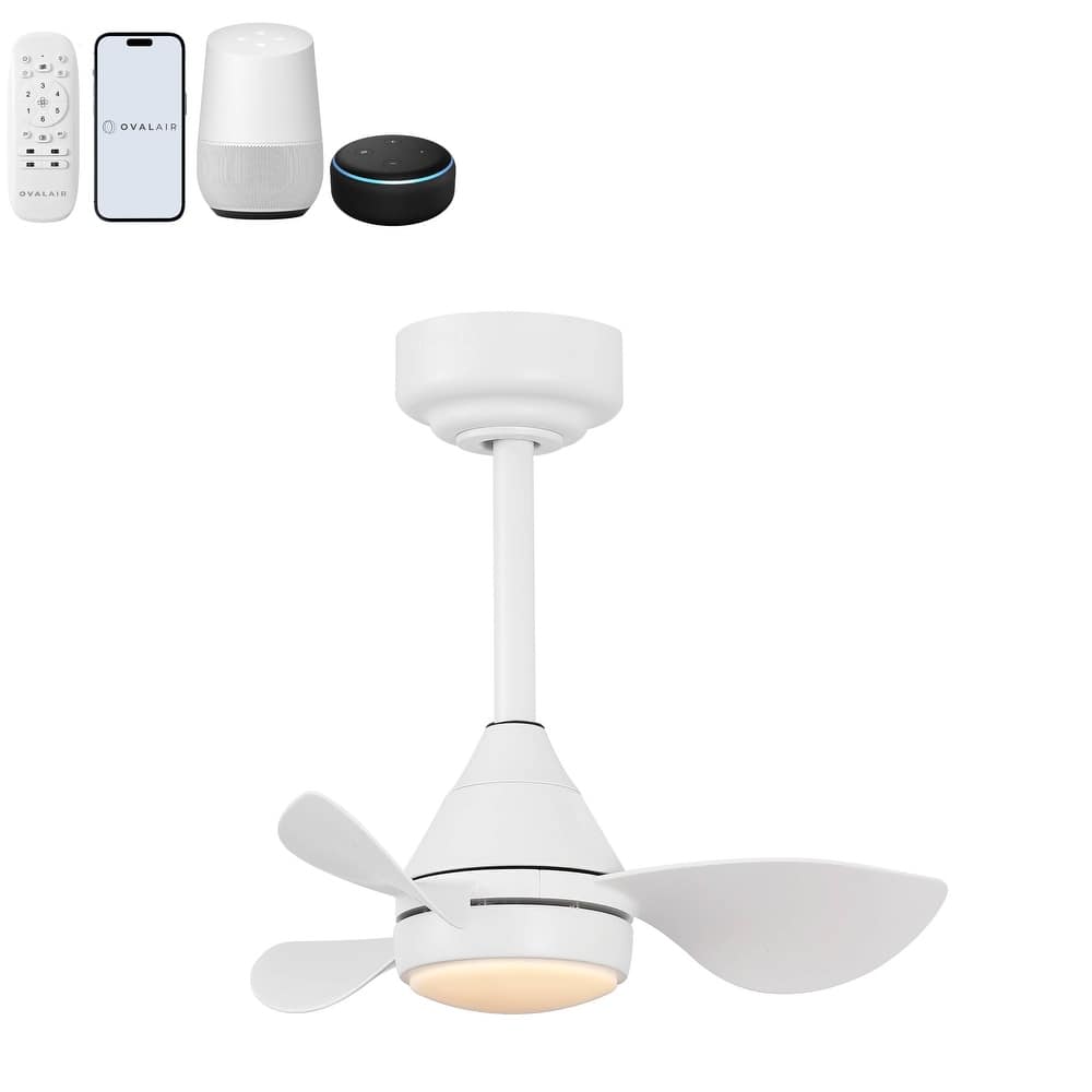 JONATHAN Y 22" Smart LED Ceiling Fan, 6-Speed, Dimmable, App & Remote Control