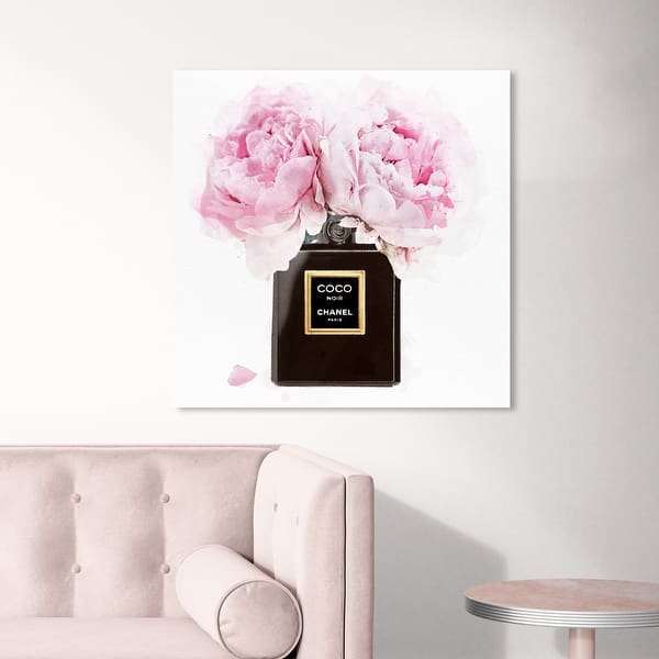 Oliver Gal 'Dawn Bouquet Coco' Fashion and Glam Wall Art Canvas Print  Perfumes - Pink, Black - On Sale - Bed Bath & Beyond - 31290866