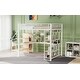 preview thumbnail 35 of 34, Full Size Metal Loft Bed with Small Wardrobe, L-shaped Built-in Desk, Storage Shelves & Storage Staircase, No Box Spring Needed