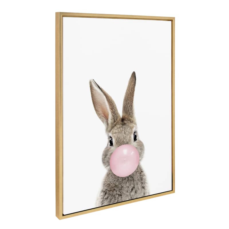 Kate and Laurel Sylvie Bunny Framed Canvas by Amy Peterson Art Studio