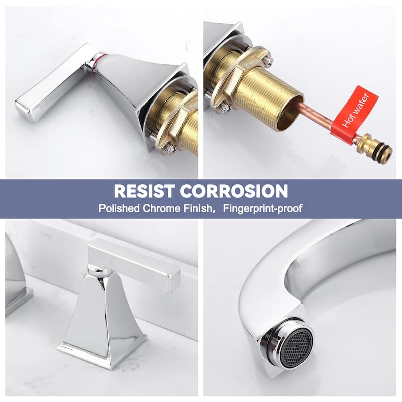 WOWOW 8 in. Widespread Double Handle Bathroom Faucet