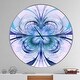 preview thumbnail 8 of 7, Designart 'Turquoise Fractal Flower Pattern' Oversized Modern Wall CLock 36 in. wide x 36 in. high