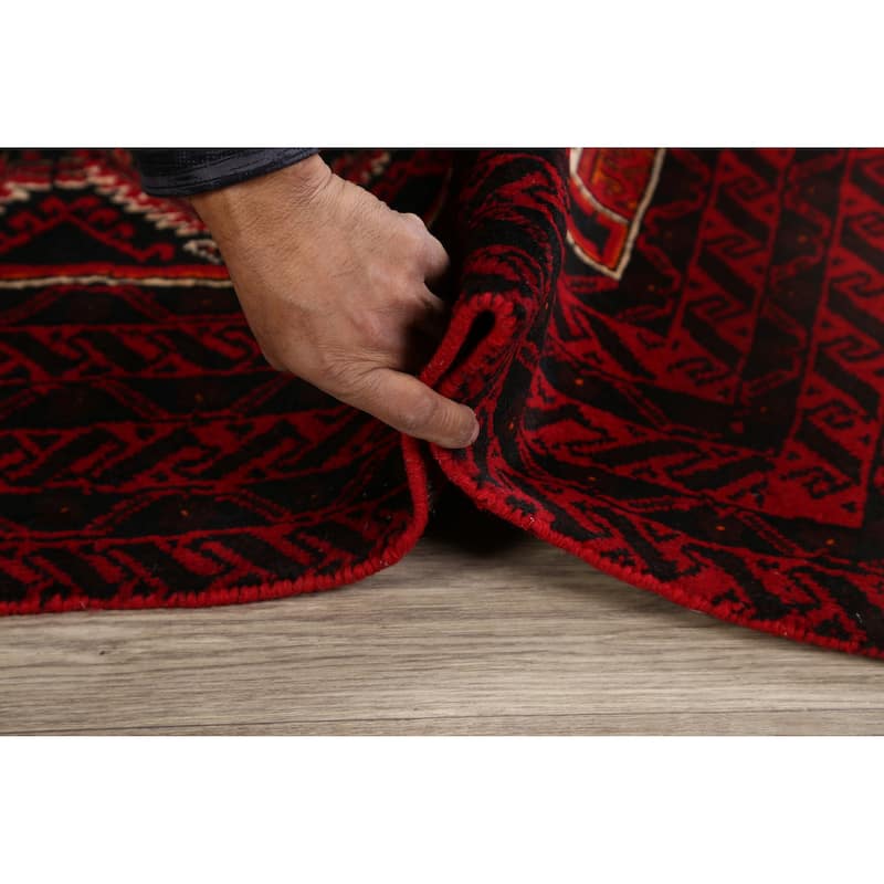 Traditional Geometric Persian Balouch Area Rug Wool Hand-knotted - 3'4" x 6'0"