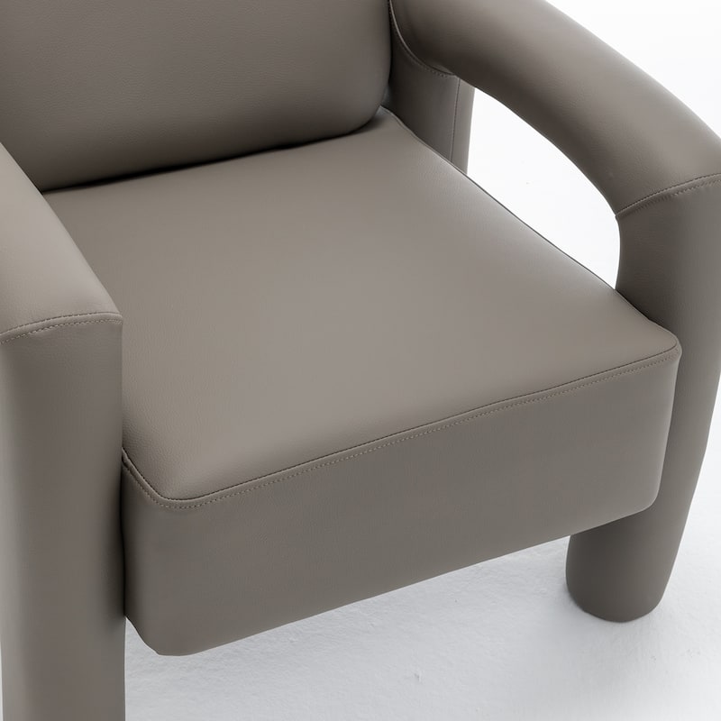 SEYNAR Modern PU Leather Accent Chair with Tubular Multifunctional Legs for Living Room
