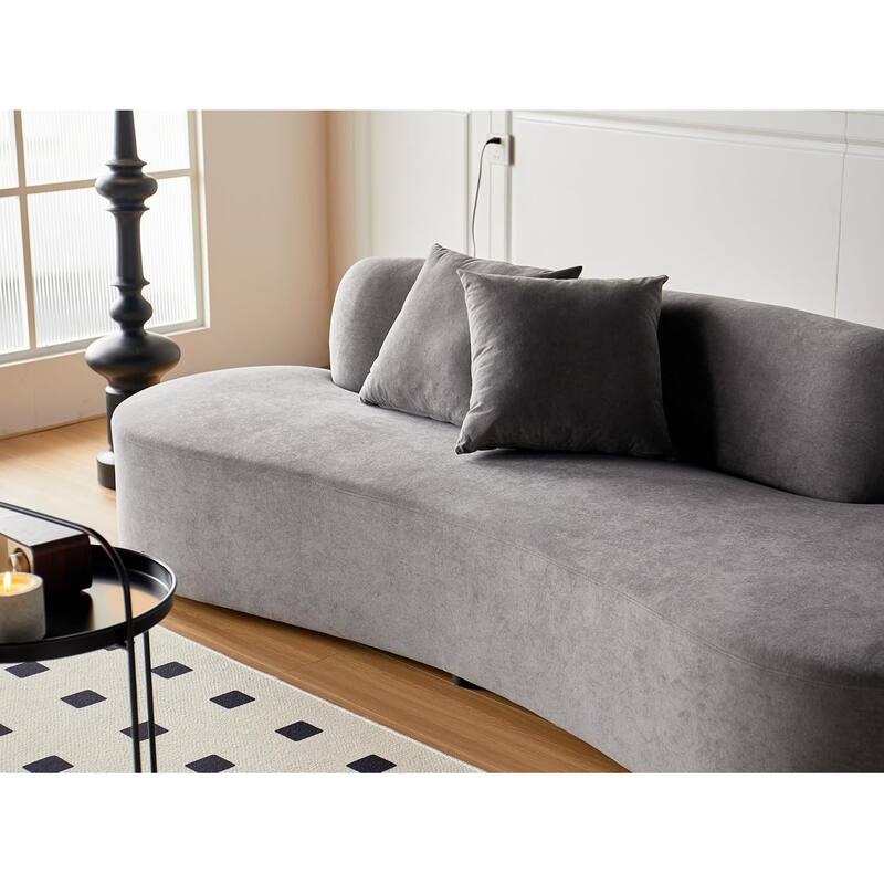 US Pride Furniture 90.2 inch Elegant Half Moon Design Curved Luxury 4-Seat Sofa with High-Density Foam Filled