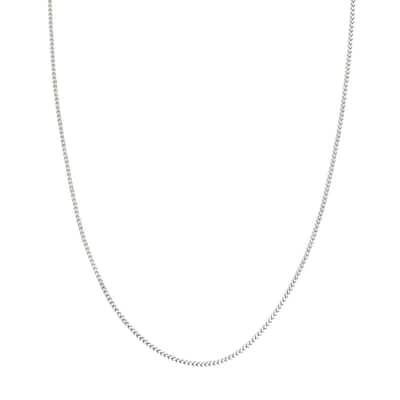 Curata 925 Sterling Silver Rhodium 1.9mm Round Franco Chain for Men (Lobster)