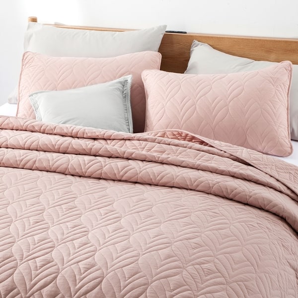 slide 2 of 67, 3-Piece Reversible Ultra Lighweight Coverlet Premium Microfiber Quilt Set