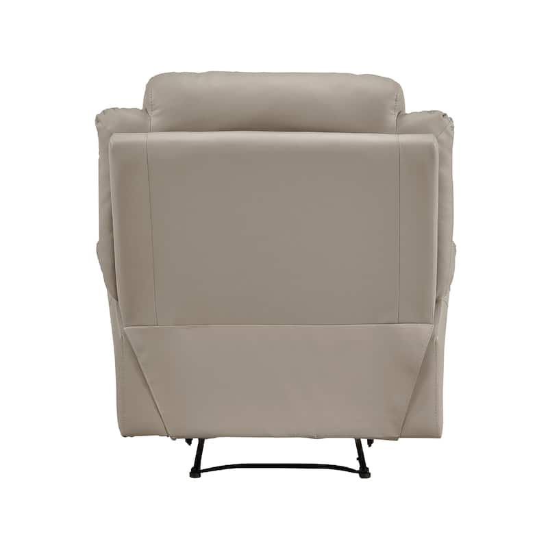 Conia Manual Reclining Chair, Latte Beige Top Grain Leather Cushions