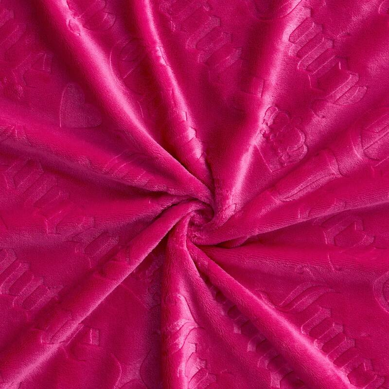 Juicy Couture Embossed Plush Throw Blanket