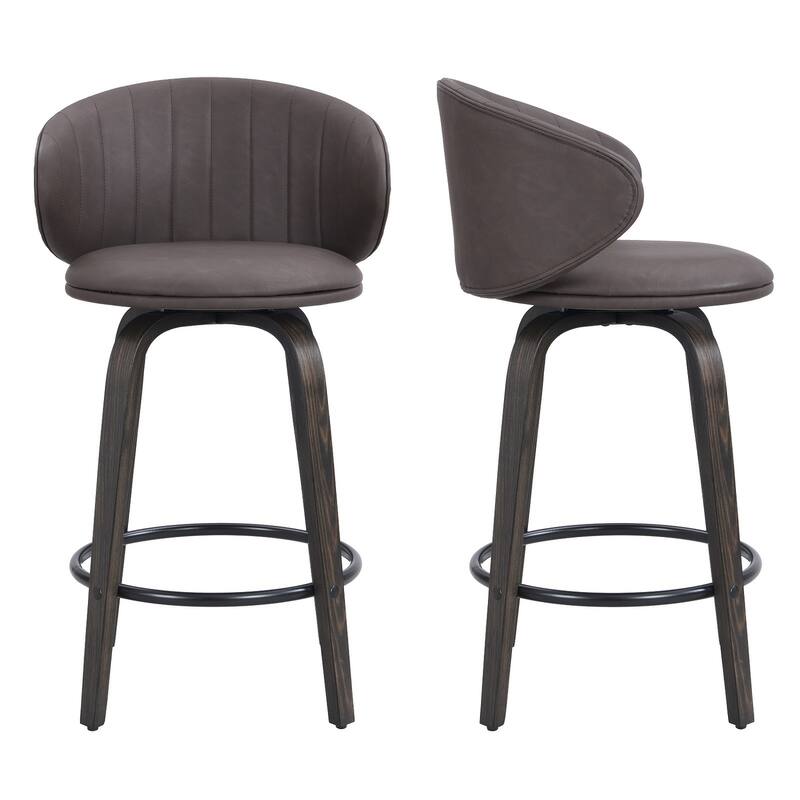 26 Inch Bentwood Bar Stools Swivel Counter Height Bar Stools