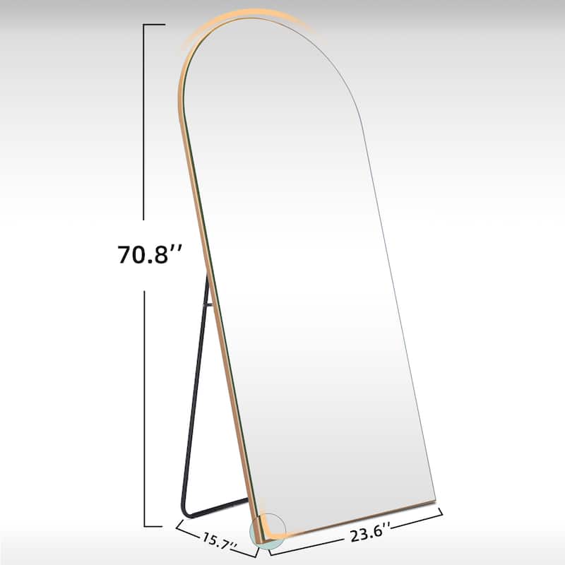 Glam Freestanding Arch Mirror FullLength Floor Mirror 70.8"x23.6