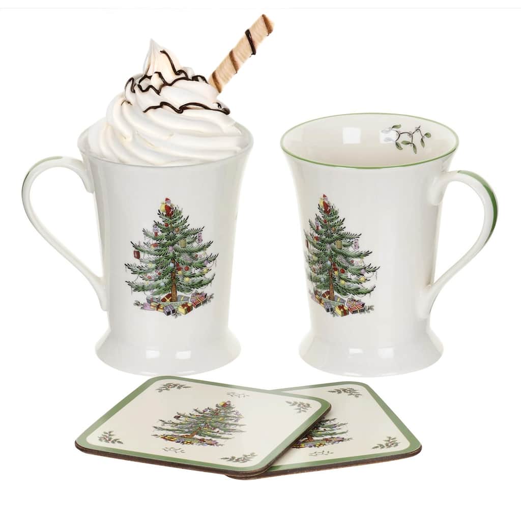 Pimpernel Christmas Tree Mug and Coaster Set