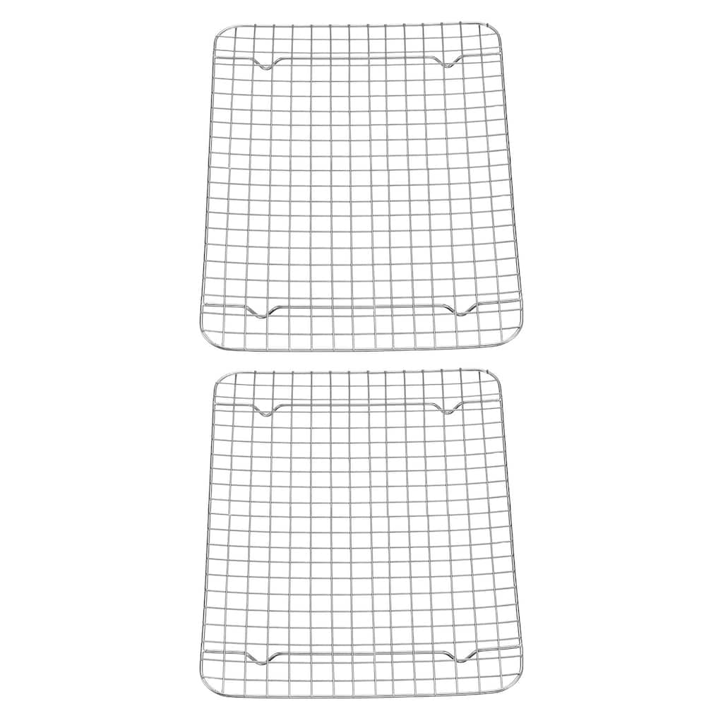 2pcs Square Cooling Rack 11.8" x 9.1" 201 Stainless Steel with 15.9mm 4-Legs - 11.8" x 9.1"