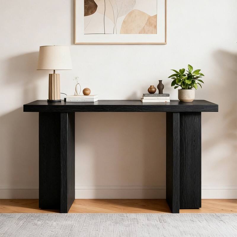 42''Modern Wooden Narrow Console Table for Entryway and Living Room