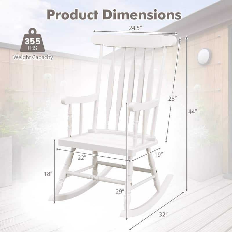 Costway Set of 2 Wood Rocking Chair Glossy Finish - See Details