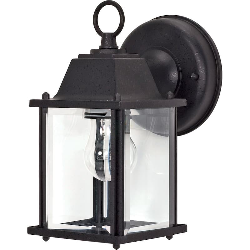 Nuvo Lighting 60/3463 9" Tall Outdoor Wall Sconce with Glass Panel - Textured Black