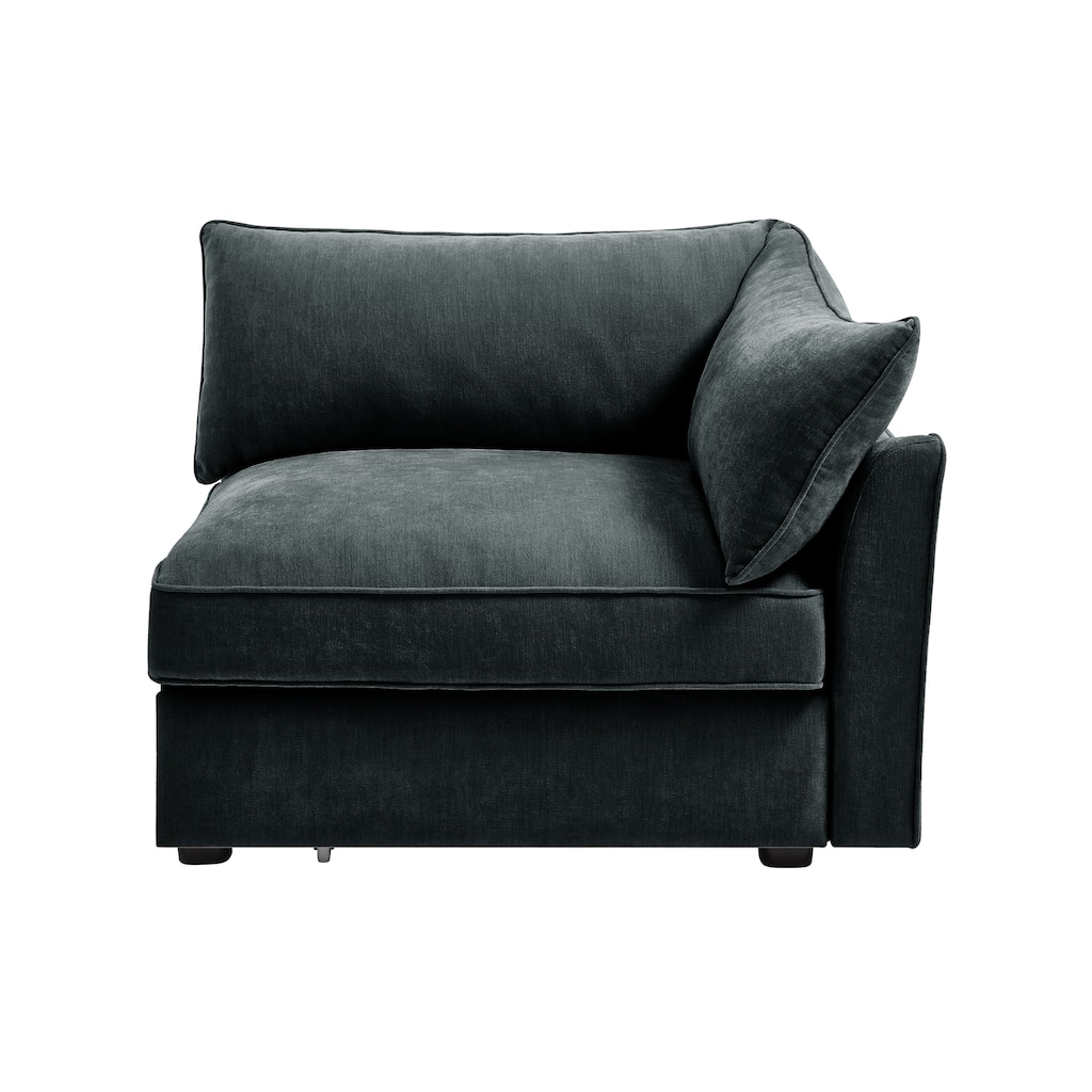 Velvet Grey Sofa with Chenille Fabric and Storage Function