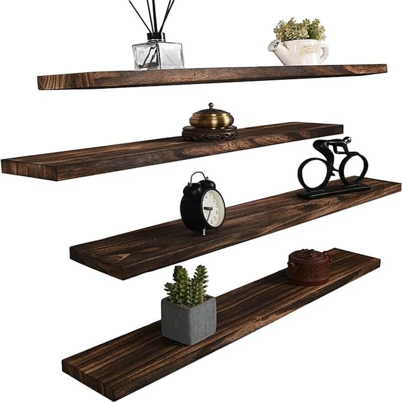 Wall Mounted Farmhouse Wooden Wall Shelf - 36"D x 6"W x 4"H