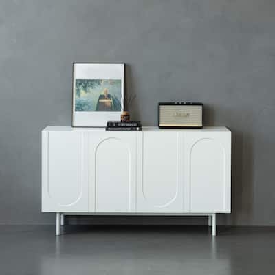 Modern Wood Sideboard Buffet Cabinet with 4 Doors