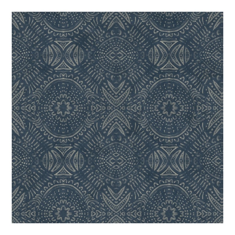 Chesapeake Java Navy Medallion Wallpaper - 20.5 x 396 x 0.025