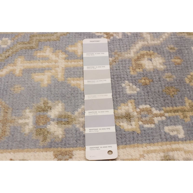 ECARPETGALLERY Hand-knotted Royal Oushak Grey Wool Rug - 2'6 x 7'8