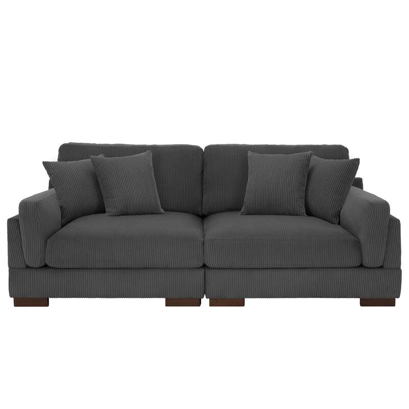 90" Corduroy Modular Sofa Reclining Sectional