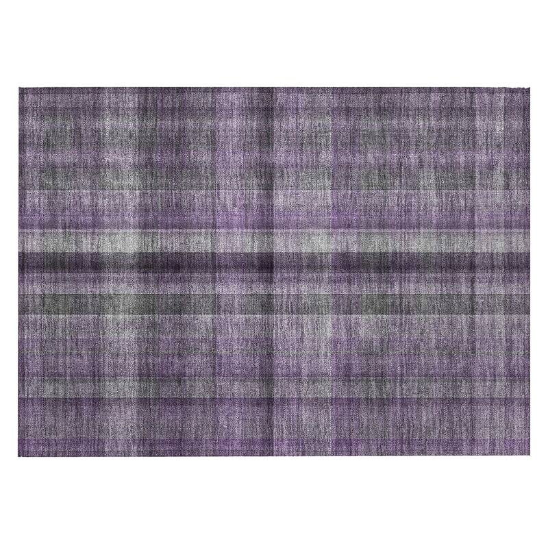 Rafi Plaid Weather Resistant Timeless Fusion Outdoor Rug