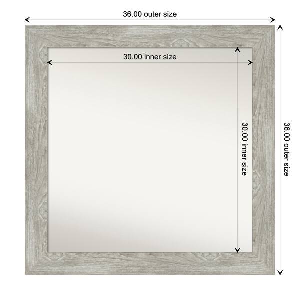 dimension image slide 97 of 113, Dove Greywash Framed Non-Beveled Custom Wall Mirror, Bathroom Vanity Mirror