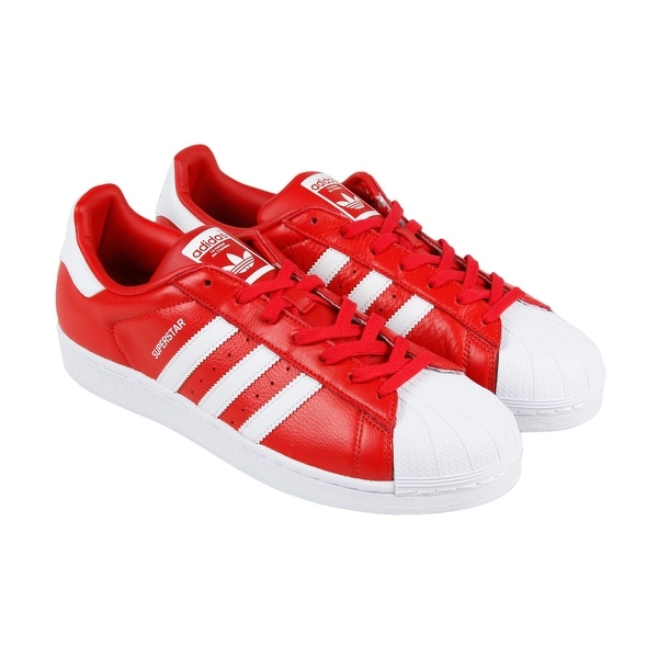 Adidas Superstar Mens Red Leather Lace 