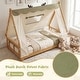 preview thumbnail 10 of 18, Gymax Twin Size House Floor Bed w/ TentWood Bed Frame w/ Roof Window &