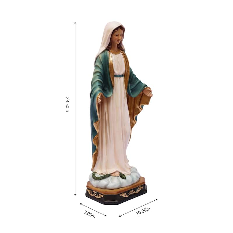 Virgin Mary Outdoor Garden Statue - 23.5"