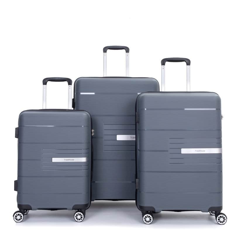 Double Spinner Wheels PP Luggage Sets Hardshell Suitcase with TSA Lock,3-Piece Set