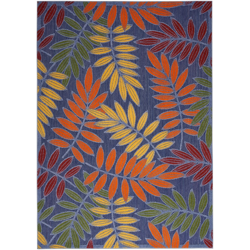 Nourison Alice Indoor/Outdoor Floral Area Rug - 6' x 9' - Navy/Multicolor