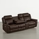 preview thumbnail 62 of 82, Spruce & Spring Genuine Leather Power Reclining Sofa with Optional Console & Flip-Down Table