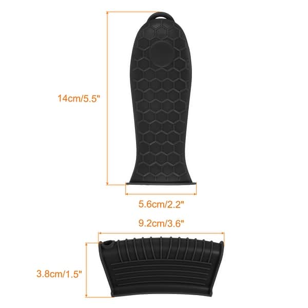 Cast Iron Skillet Handle Covers, Silicone Hot Handle Holder for Pots - Black - 8pcs