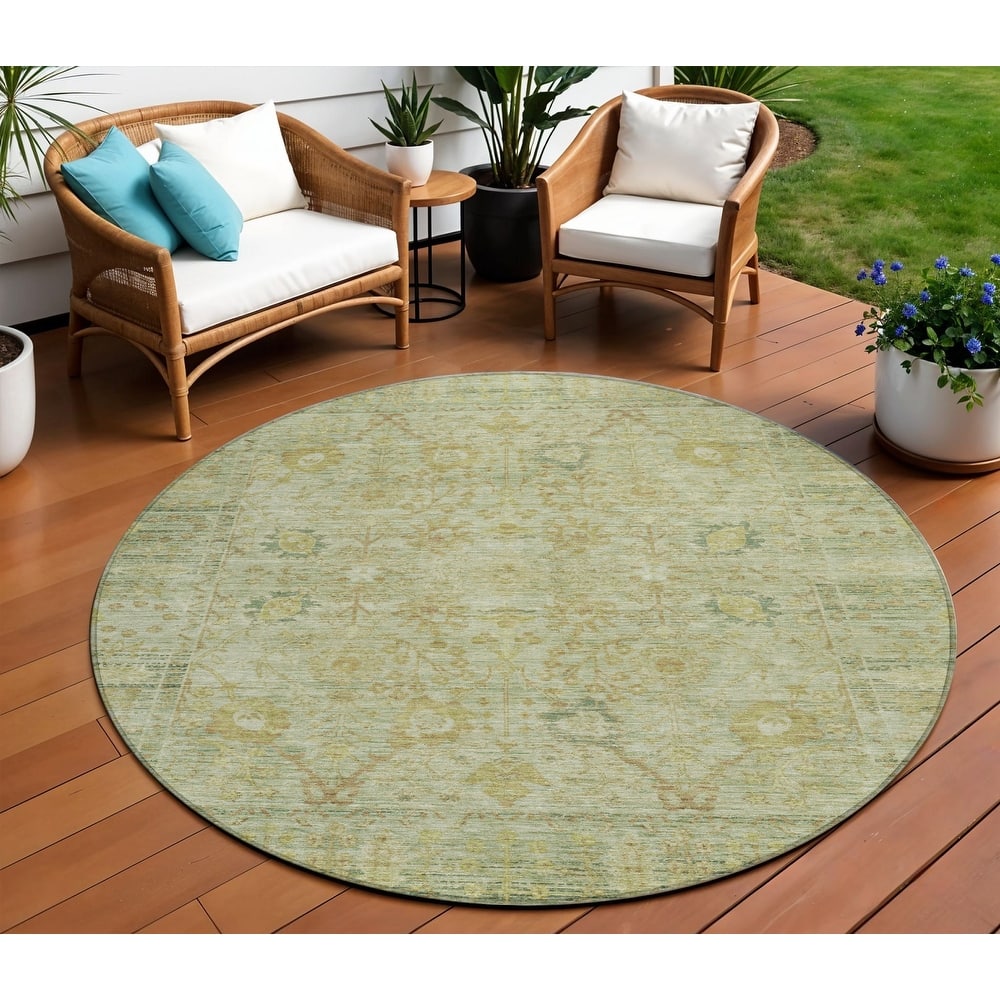 HomeRoots Oriental Traditional Rectangle Outdoor Rug