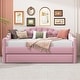 preview thumbnail 10 of 25, Twin Size Tufted Upholstered Daybed with Trundle ,Velvet Sofabed with USB&Type-C Charging Ports,No Box-spring Needed, Beige Pink