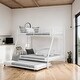 preview thumbnail 2 of 4, Metal WhiteTwin over Full Bunk Bed with Sturdy Steel Frame and Twin Size Trundle