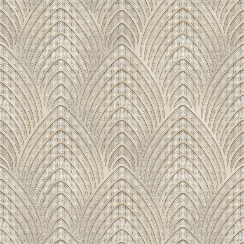 Galerie Wallcoverings Utopia Collection Arch Array Luster Finish Vinyl on Non-woven Wallpaper Roll - 33-feet long x 21-inches wide - Beige