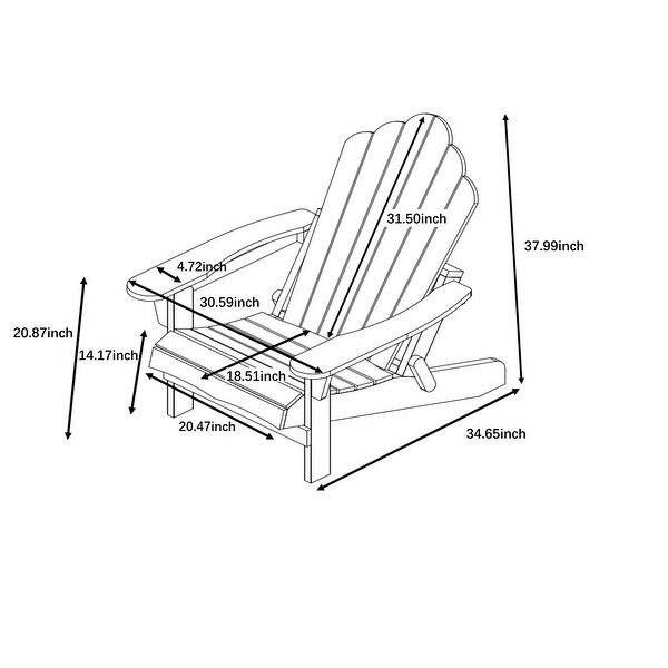 Haven Folding Poly Resin Plastic Adirondack Chair, Set of 2