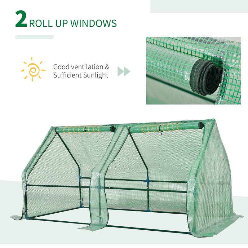 Outsunny 6x3-foot Portable Garden Greenhouse Hot House with 2 Covers - 70.75" L x 35.5" W x 35.5" H