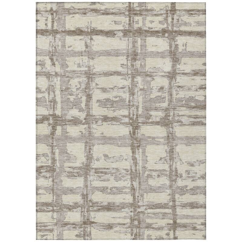 Machine Washable Indoor/ Outdoor Chantille Contemporary Abstract Rug