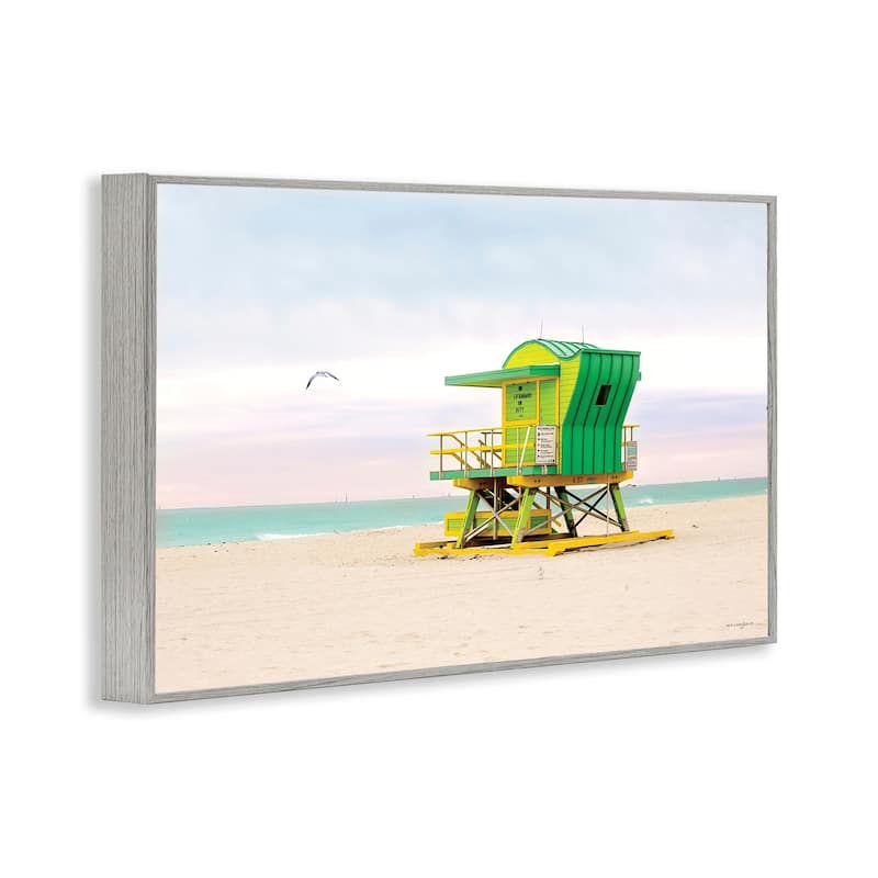 Stupell Lime Green Lifeguard Hut Framed Giclee Art Design By Seven Trees Design