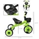 preview thumbnail 7 of 8, Kids Tricycle for Toddlers Age 2-5 with Adjustable Seat, Toddler Bike for Children with Basket, Bell, Handlebar Grips, Green