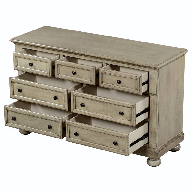 Solid Wood 7-Drawer Dresser with Changing Topper for Nursery